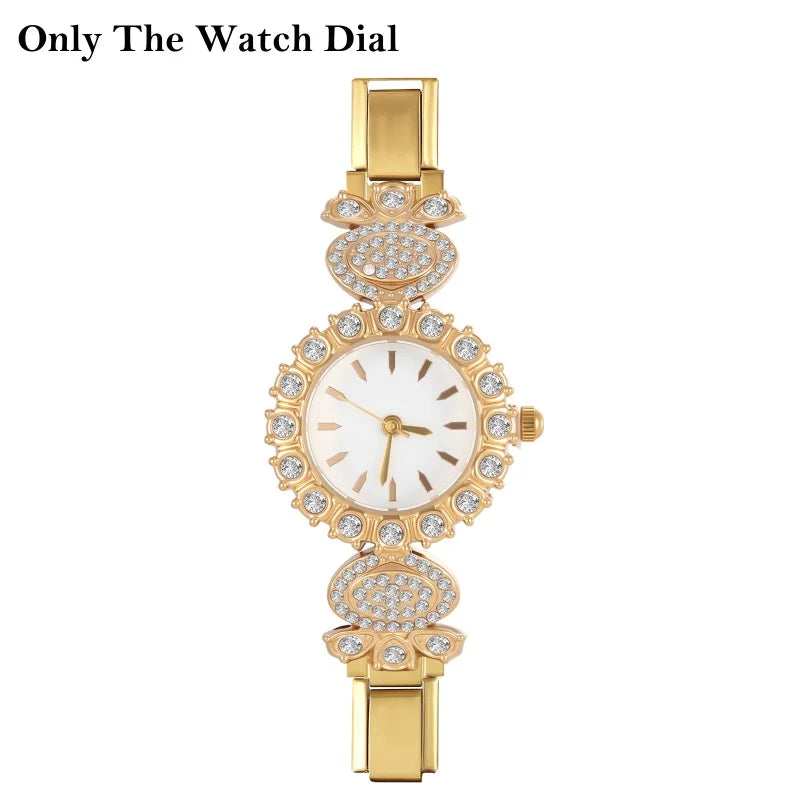 Stainless Steel Fit 9mm Watch Connector Italian Charm Links Women's Round Zircon Watch Header Linker Bracelet DIY Jewelry Gifts Qme Style 17