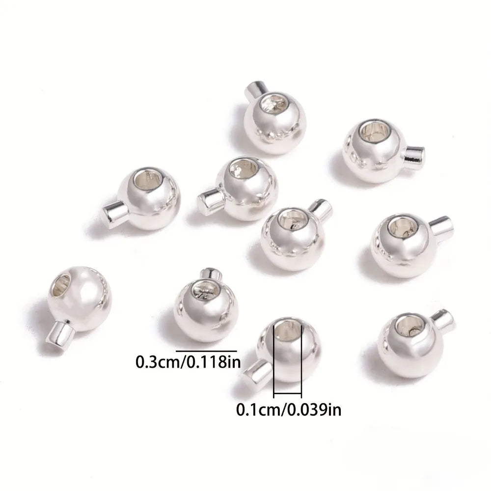 20pcs Adjustable Spring Stopper Beads, Metal Cord Lock Clasps for Jewelry Making Qme
