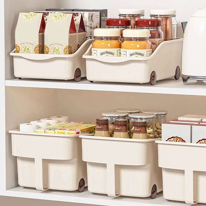 Kitchen Closet Organizer Sundries Storage Case Wheels Seasoning Qme
