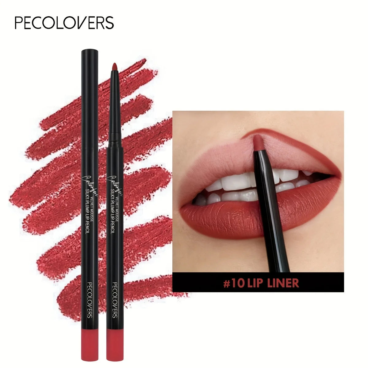 Nude Brown Lip Liner Pencil Lipstick Matte Smooth Waterproof Lipliner Qme 10