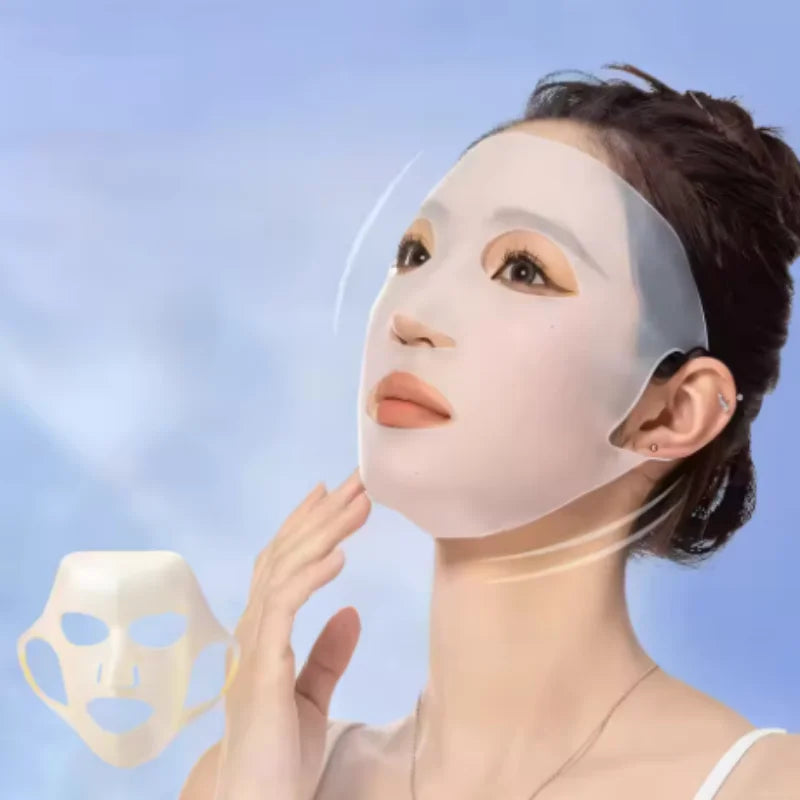 3D Silicone Mask Reusable Mask Cover Facial Moisturizing Prevent Evaporation and Enhance Skin Care Tool Qme