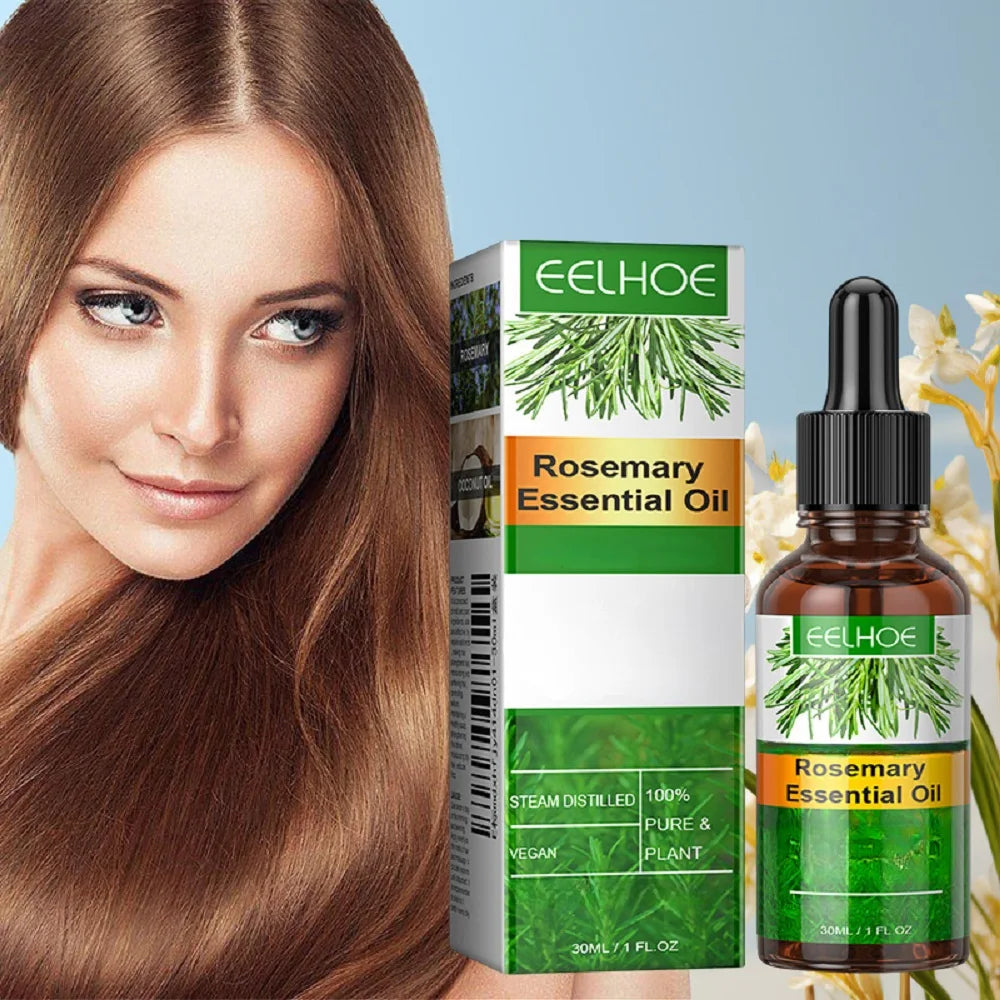 Natural Rosemary Hair Growth Essential Oil Strengthening Nourishing Moisturing Softening Luster Shiny Hair Care Healthy Qme