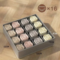 3-in-1 Drawer Organizer for Underwear & Socks Foldable Fabric Storage Box with Compartments for Bras & Panties Qme 16grid grey