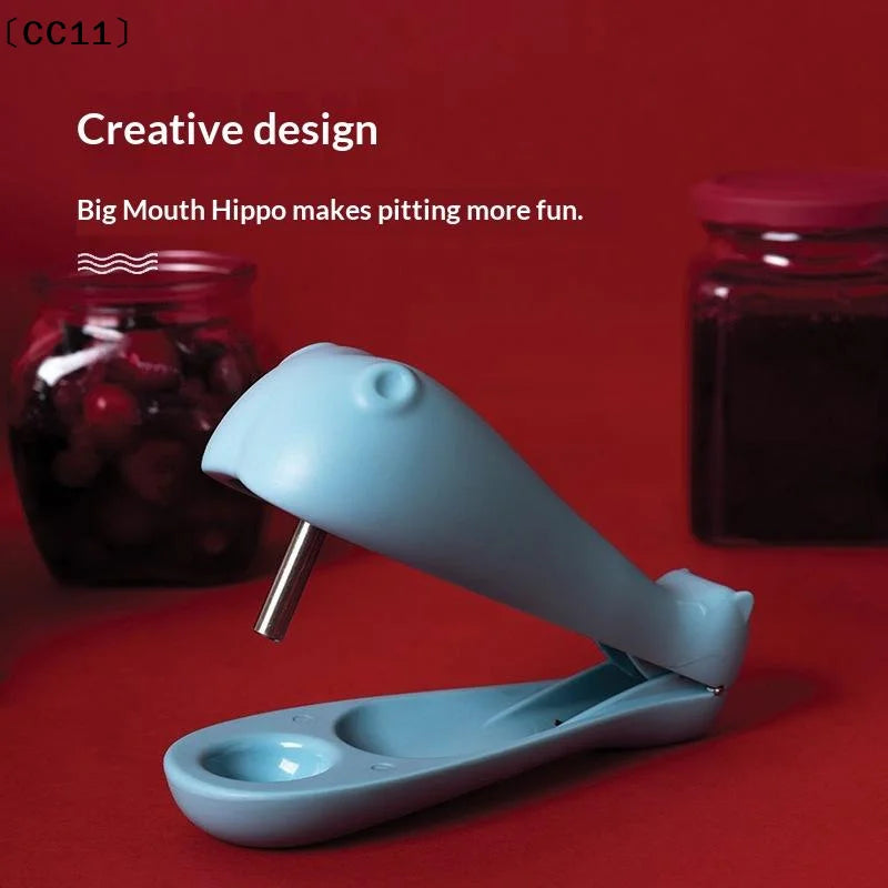 Cute Whale Shaped Cherry Pitter Stainless Steel Corer Easy Grip Qme