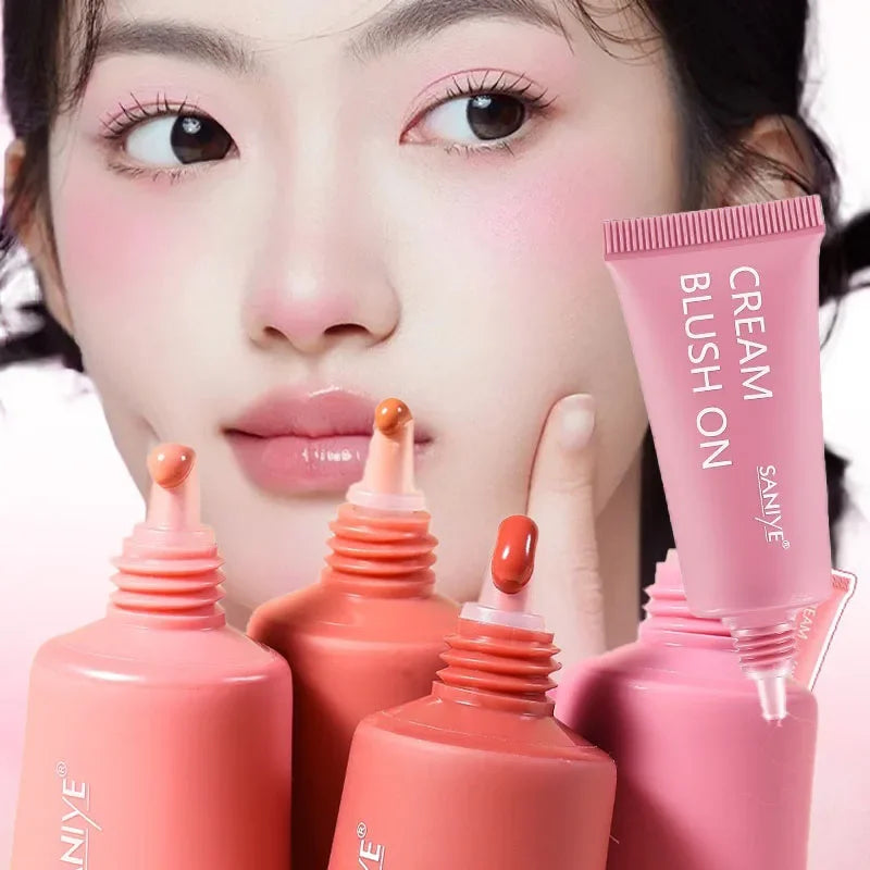 Blush Liquid Blusher Cheek Makeup Blush Matte Peach Pink Blusher Cosmetics Moisturizing Liquid Cream Stick Facial Shadow Beauty Qme