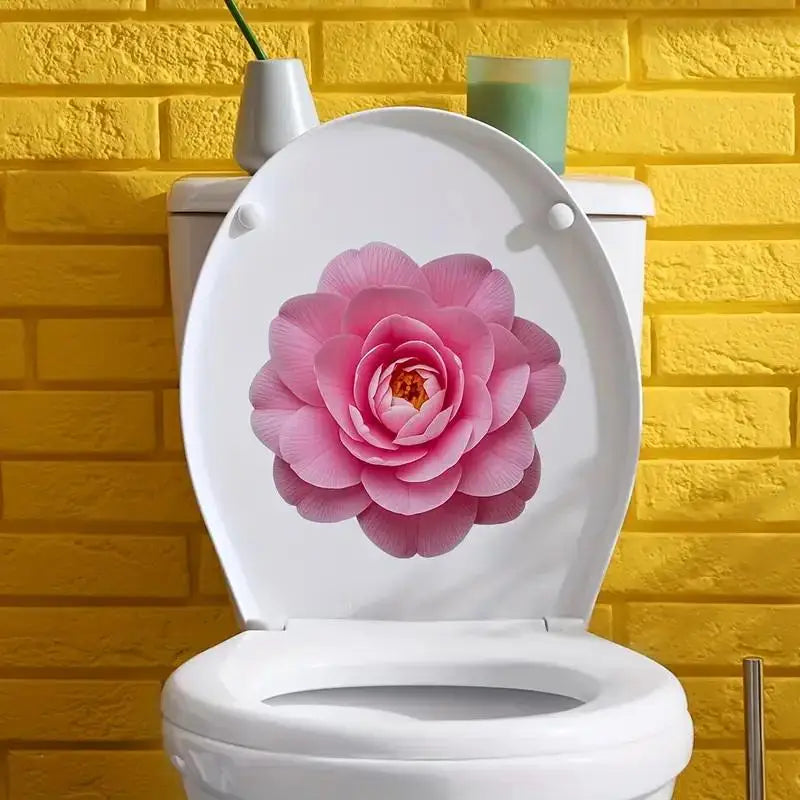 Luminous Toilet Sticker Night Light Lotus Wall Decal Seat Cover Qme