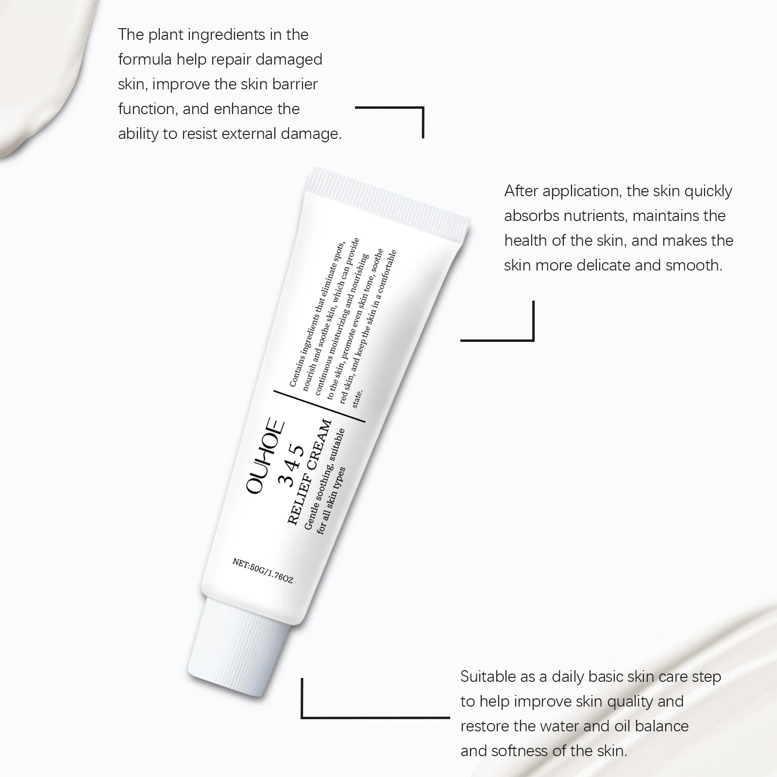 345 Relief Cream Hydrating Nourish The Skin Soothing Care Face Lifting Tightening Brighten Skin Tone Beauty Moisturizing Cream Qme
