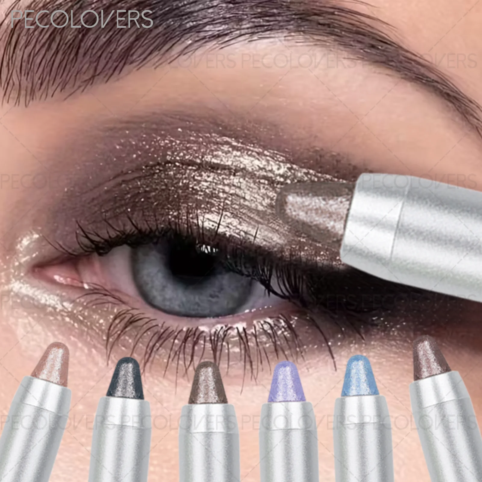 Shiny Eyeshadow Stick Cool Tone Matte Shimmer Combo Ash Brown Golden Qme