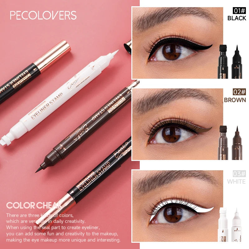 2 in1 Eyeliner Stamp Pencil Double-ended 3 Fine Eyeline Wink Qme