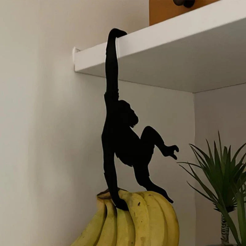 Kitchen Wall Door Metal Hook Key Hanger Cat Tail Monkey Shaped Decor Qme