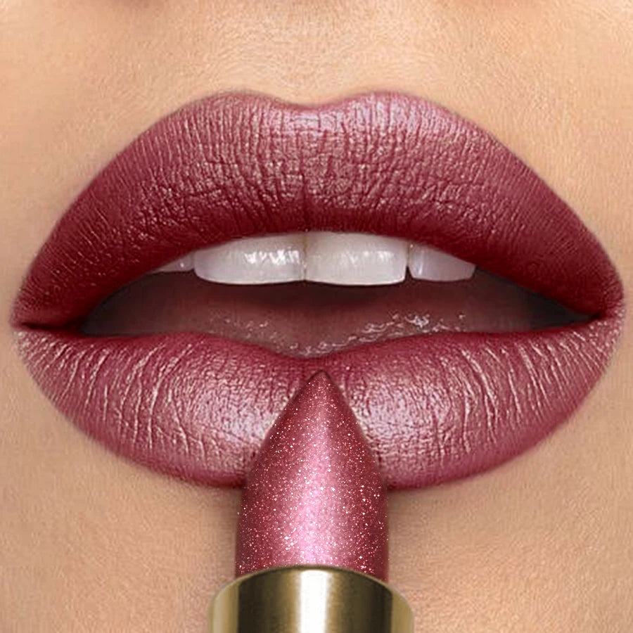 16 Colors Metallic Glitter Shiny Lipstick Lip Tint Waterproof Senior Qme 111