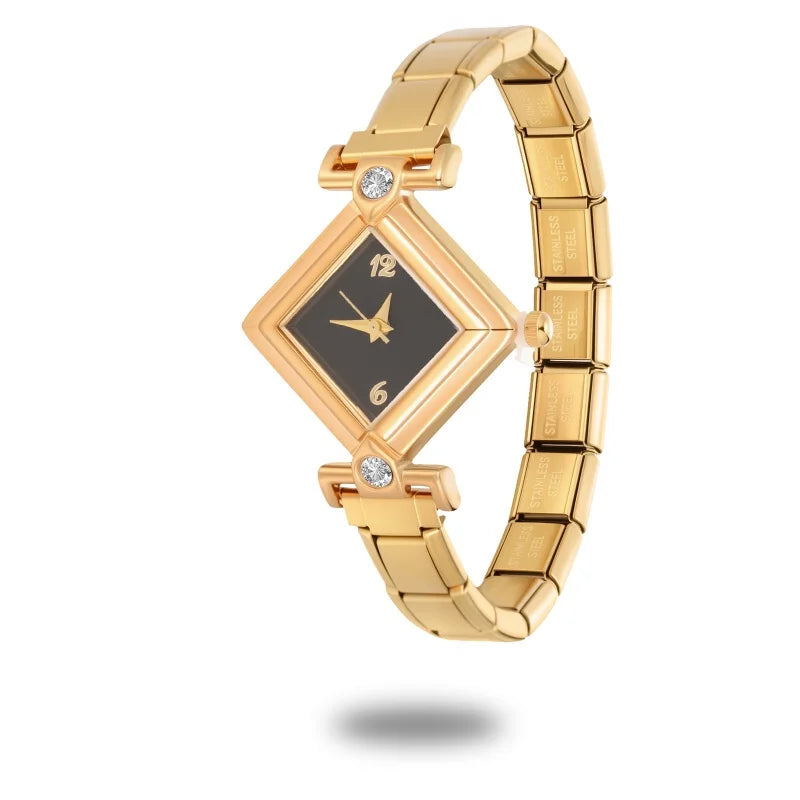 Fashion Women's Stainless Steel Square Triangle DIY High Quality Watch Bracelet Bangle Party Friend Wife Birthday Jewelry Gifts Qme Style 20