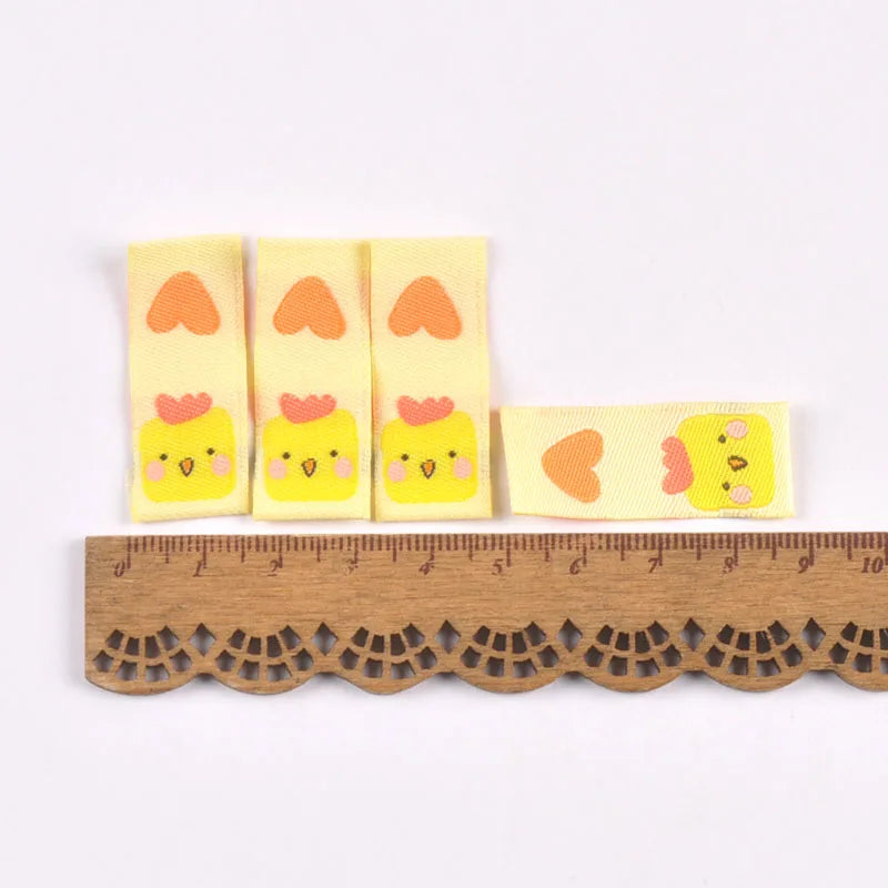 50Pcs Tiger/Chick/Panda Printed Embroidery Washable Care Label For Sewing Accessories Garment DIY Crafts Supplies Bag Shoes Tags Qme 1