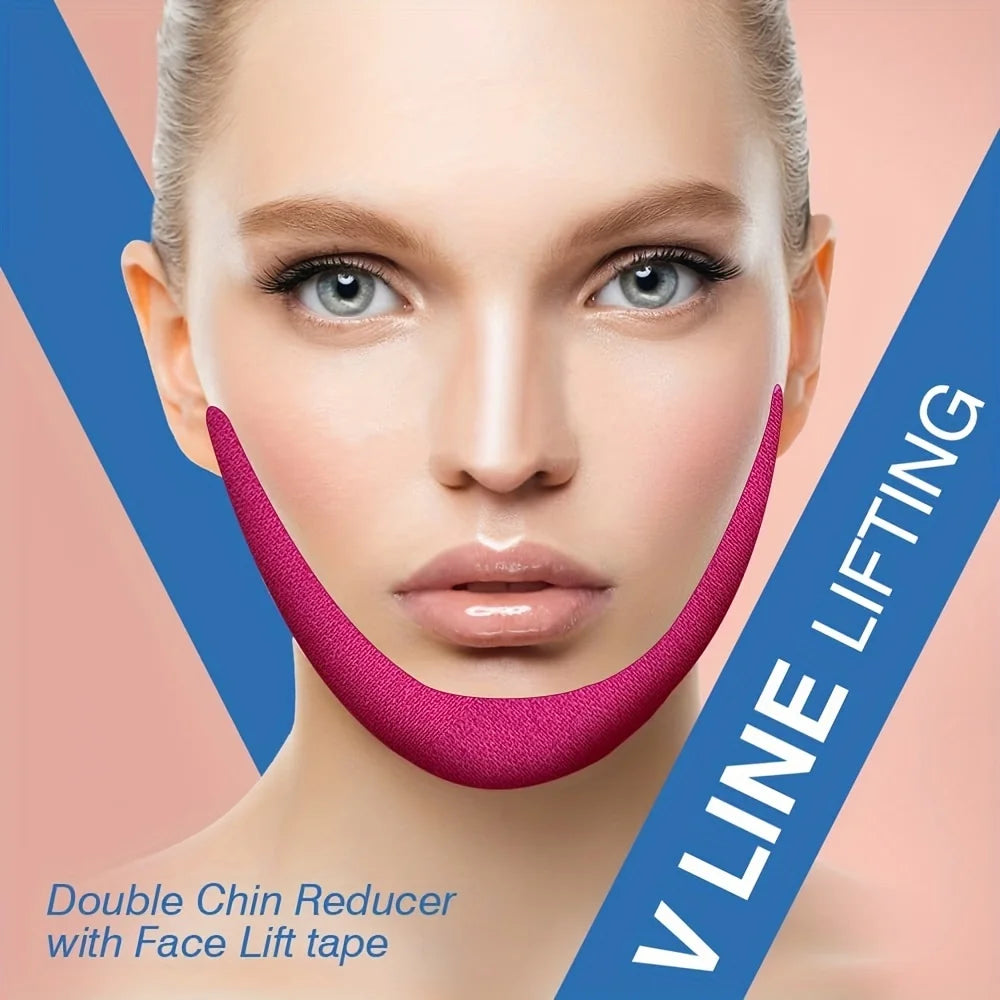 2pcs Lifting Strap for Firming and Firming the Skin, Cotton Breathable Facial Patch Suitable for the Neck and Forehead Qme