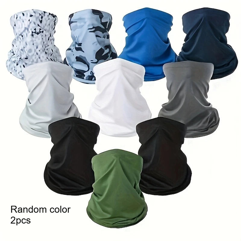 Multifunctional Cooling Neck Gaiter, UV Protection Seamless Face Mask Bandana For Cycling Running Qme Random color 2pcs