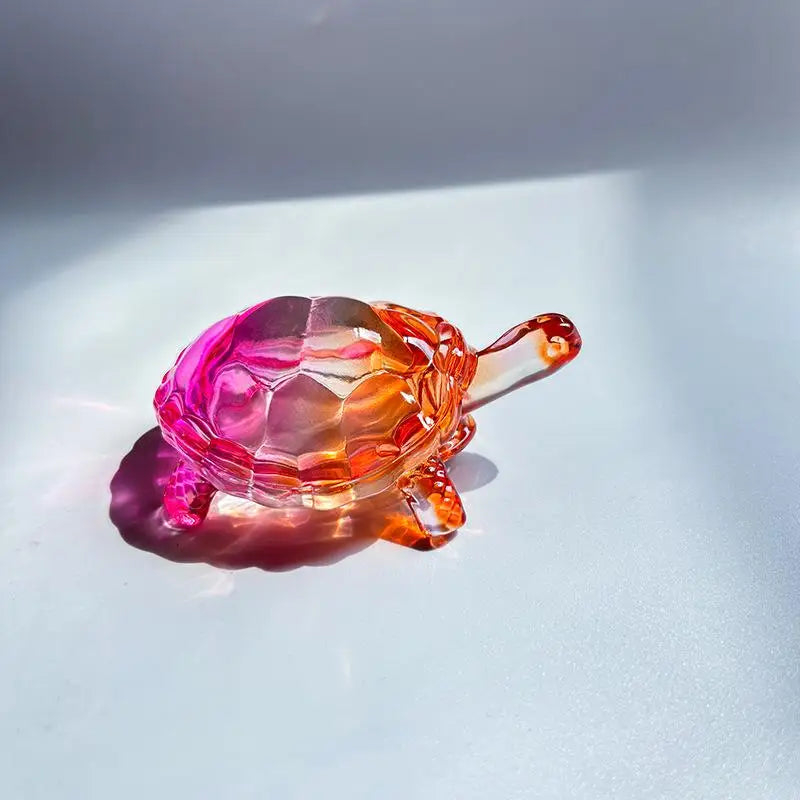 Glass Simulation Small Turtle Ornaments Glass Golden Turtle Home Fish Tank Landscaping Auspicious Decorations Qme A4