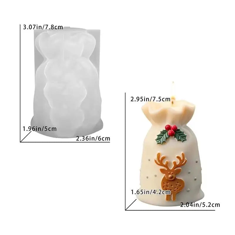 Reusable Santa Sack Silicone Mold, Easy Release Design For DIY Candle Hanging Decor, Xmas Festival & Home Art Craft Tools Qme style 2