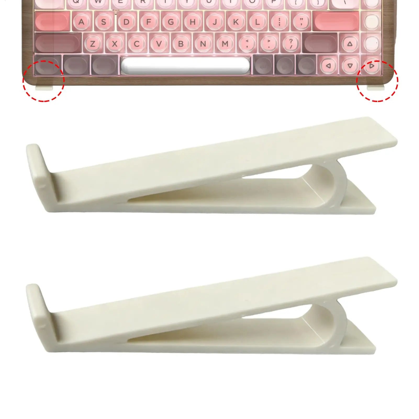 Keyboard Tray 2 Pieces Non Slip Comfortable Tilt Keyboard Riser Tilt Office Supplies for Student Teacher Women Men Daily Typing Qme
