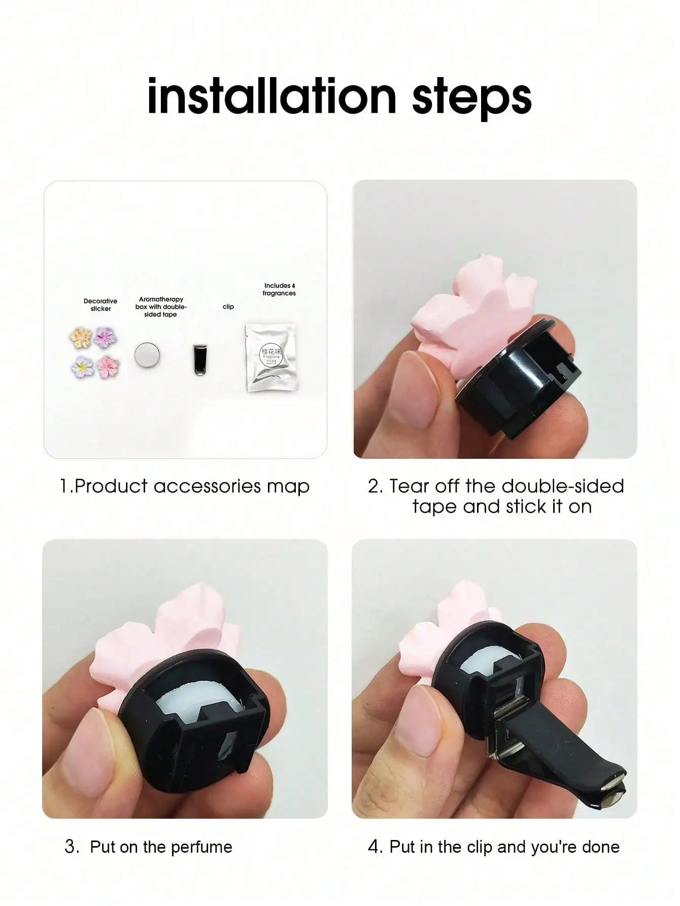 2-Piece Bright Peach Blossom Cherry Car Air Fresheners Fresh Tones Qme
