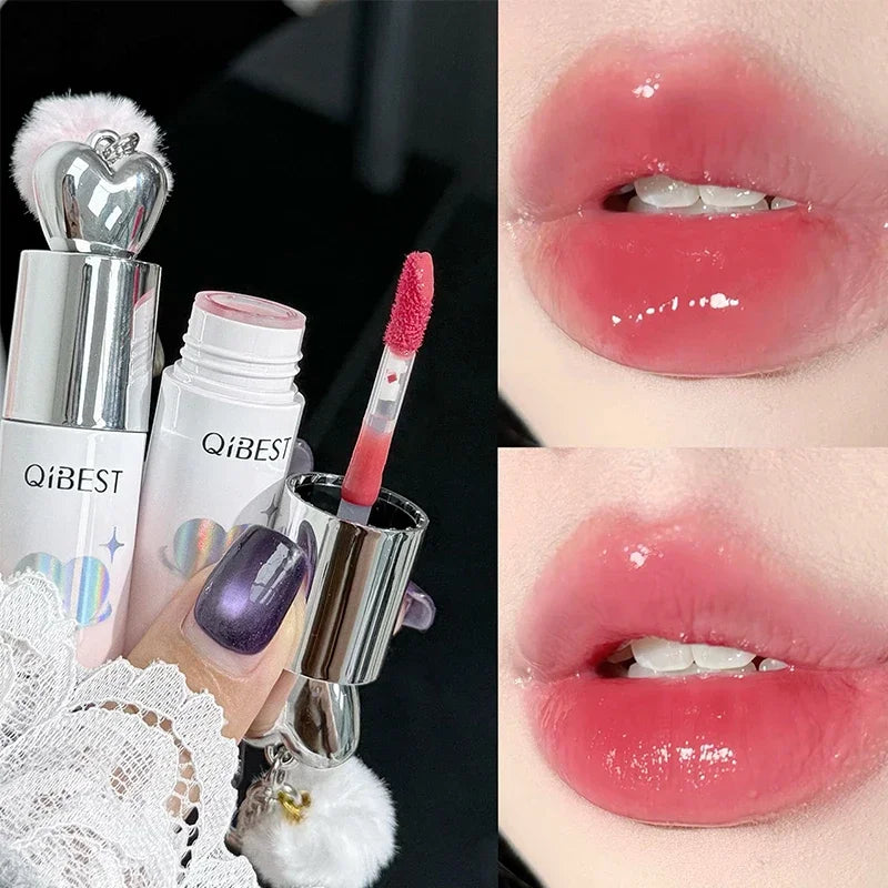 QIBEST Moisturizing Mirror Lip Glaze Long Lasting Lip Color Non Greasy Texture Liquid Lip Pigment Not Easy To Stick Lipgloss Qme