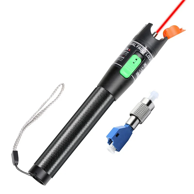 A02F-4X Visual Fault Locator, 30MW Optic Fiber Cable Tester With FC Male To LC Female Adapter, 30KM Red Light Source Meter Qme