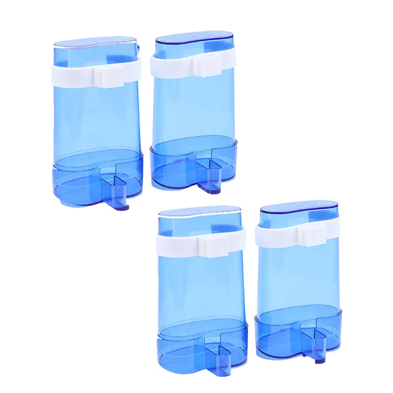 2 Parrot Canary Parakeet Cage Food Drinking Feeding Supplies Plastic Qme BL 4PCS