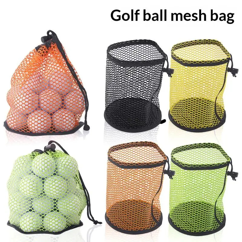 Golf Ball Bag Drawstring Pouch Can Hold 12/25/50 Balls Multipurpose Sports Mesh Net Bag Portable Golf Organizer Golf Accessories Qme
