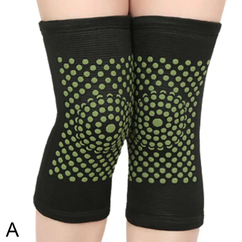 1Pair Self Heating Knee Braces Sleeve Tourmaline Knee Support Far Infrared Keep Warm Knee Pads Leg Knee Warmer Qme Black