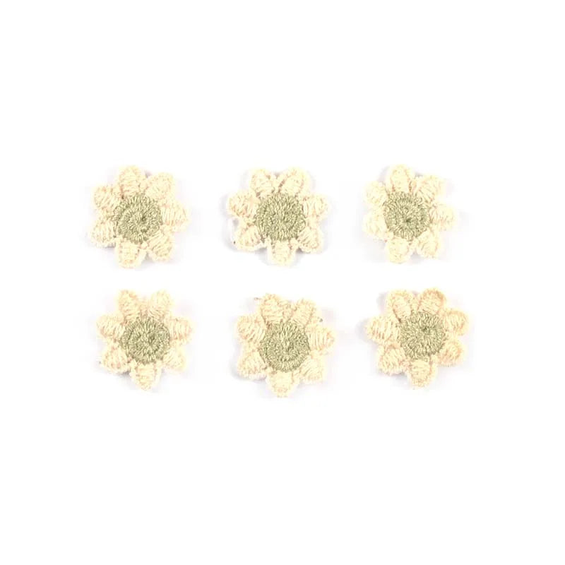 50Pcs 2cm 5color Mini Flower Patches Sewing Accessories Lace Embroidery Garment Appliques For Handmade Material Home Decor c3461 Qme 2