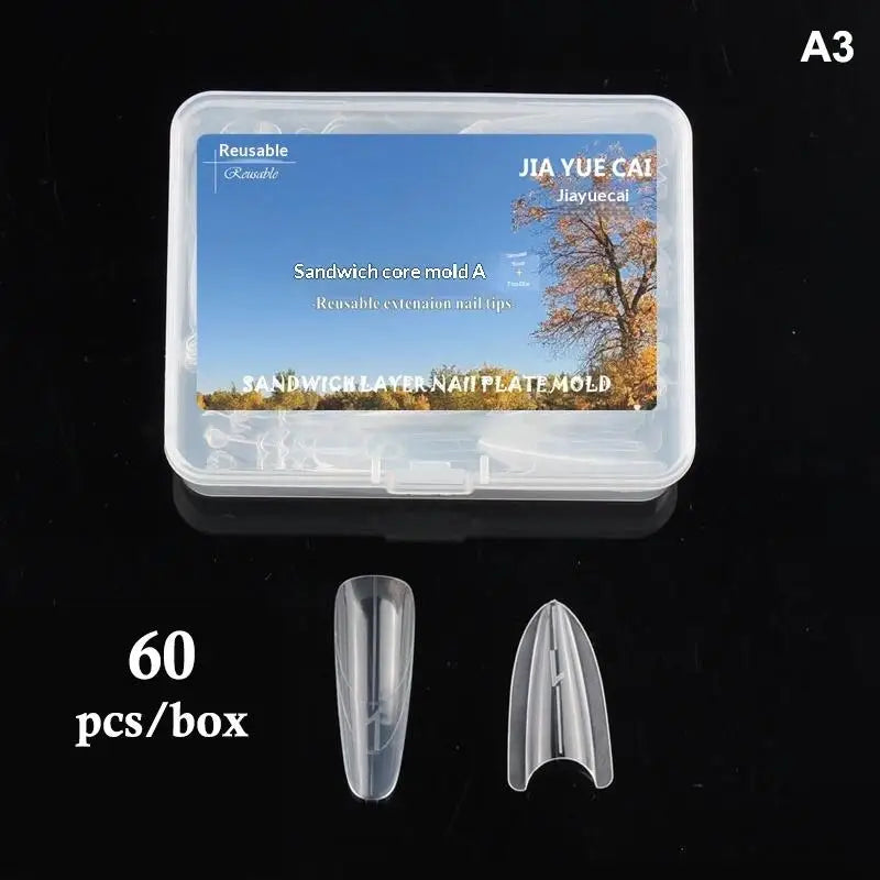 Dual Nail Extension Forms Almond Round Shape Durable Reusable Qme A3