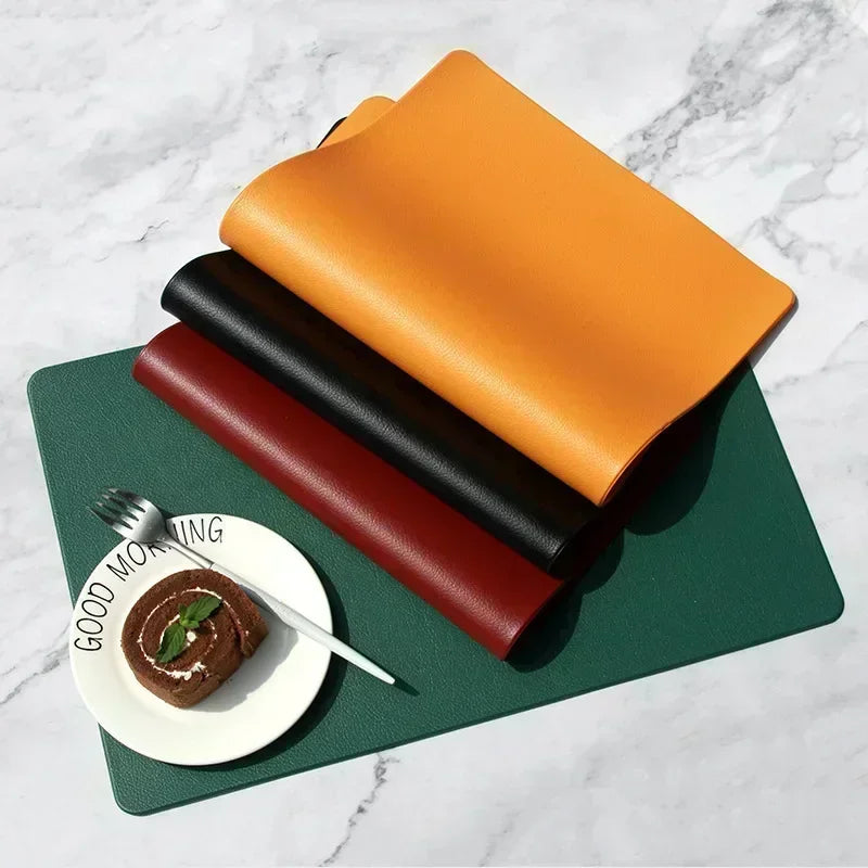 Nordic Home Decor Household Leather Placemat Hotel Restaurant Western Qme