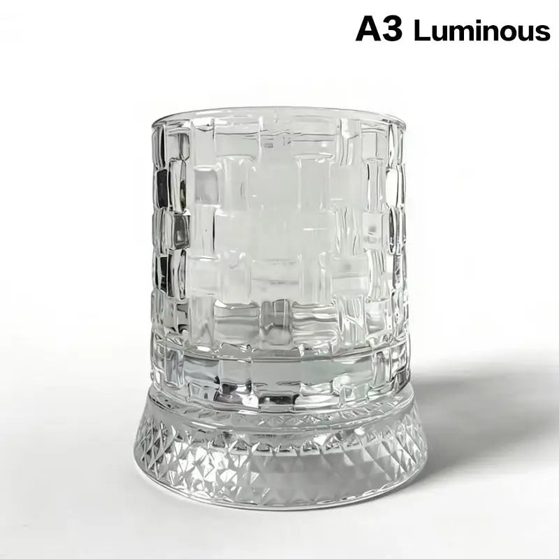 Vintage Glass 360 Rotating Cup Base Creative Glowing Rotation Light Qme A3