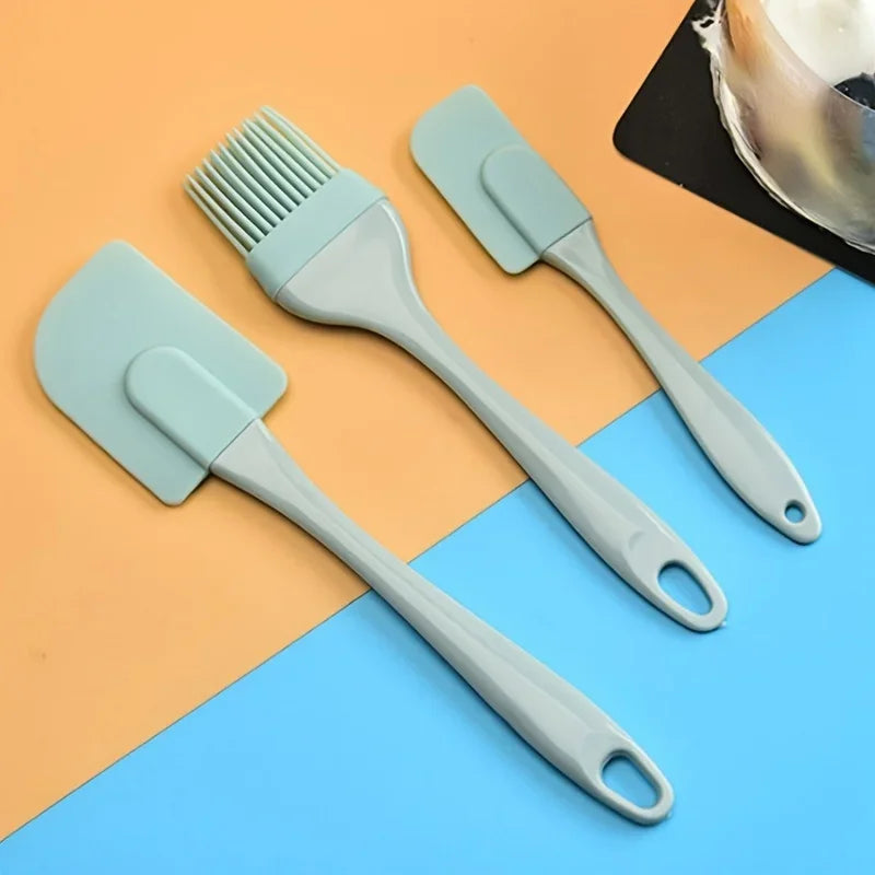 3pcs, Silicone Baking Spatulas, Butter Spatulas, Cream Spreader Spatulas, Oil Brush For Baking Cooking Grill, Kitchen Oil Brush Qme