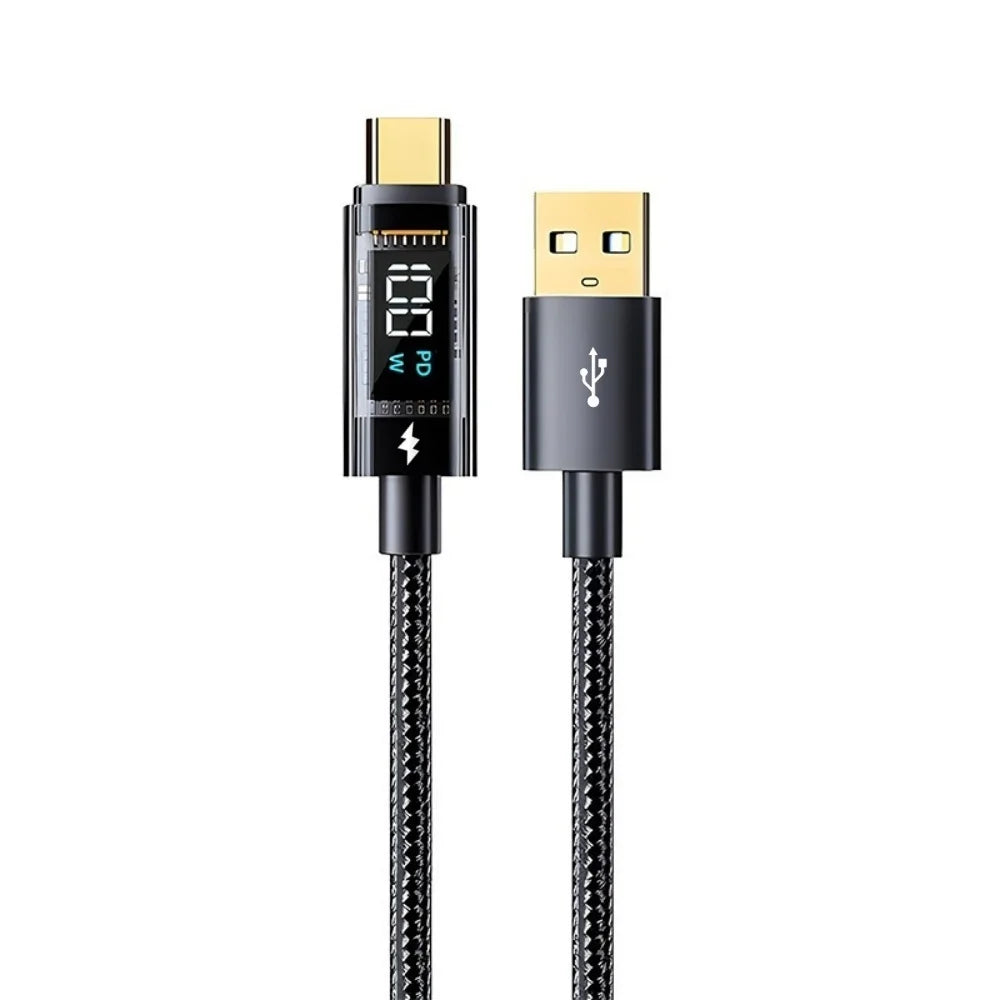 240W PD Fast Charging Type C to Type C Cable 100W Quike Charging USB A to Type C Data Cable For iPhone Samsung Xiaomi Huawei Qme Black A to C 1.2m