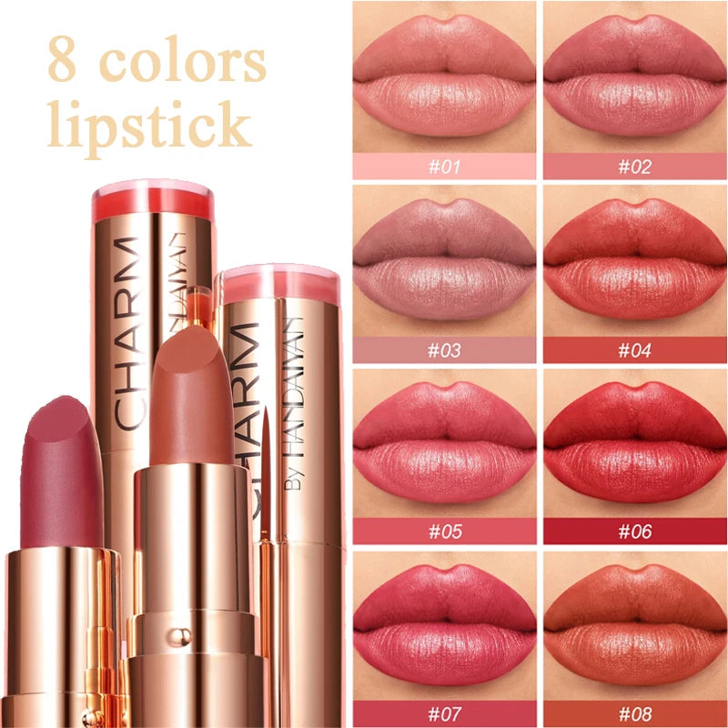 Long Lasting Hydrating Lipstick - All Day Moisturizing Waterproof Lip Color, Rich Pigment for Daily Natural Makeup Cosmetics Qme