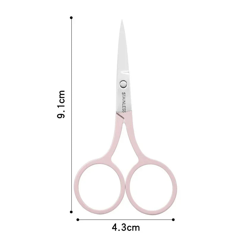 1Pcs Eyebrow Scissor Makeup Eyelash Trimmer Facial Hair Remover Manicure Scissor Nail Cuticle Tool Beauty Scissors Qme Light Pink