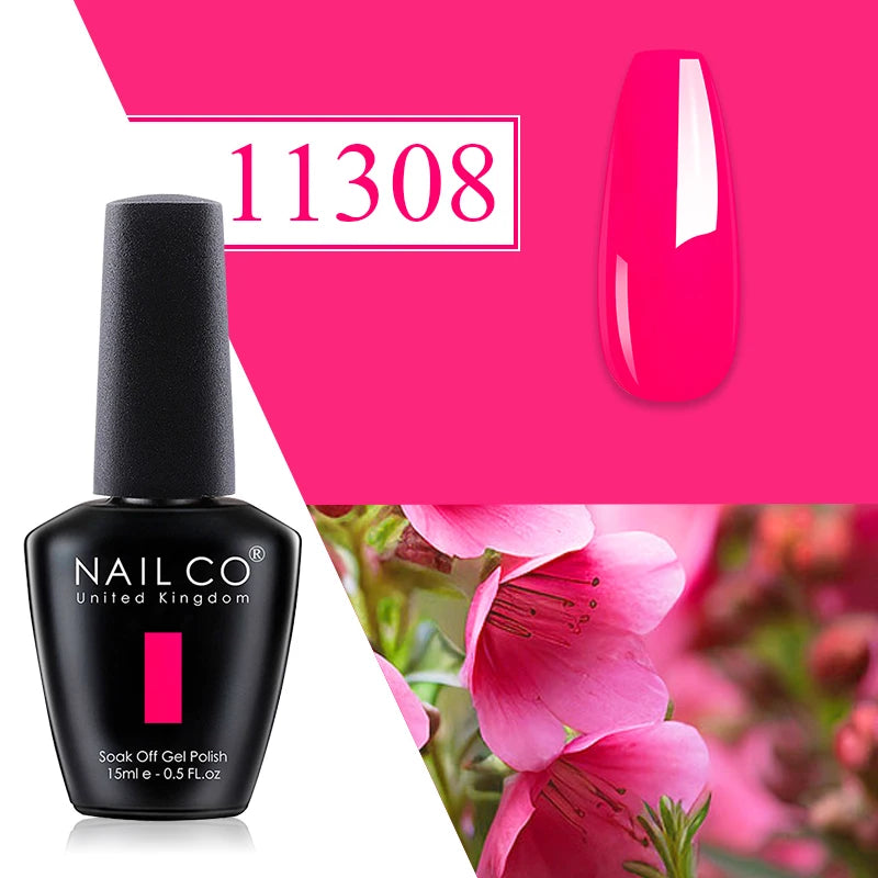 Nailco Jelly Gel Nail Polish Transparent Varnishes 44 Colors Red Pink Qme