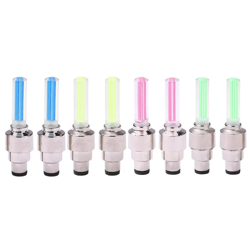 2pcs LED Bicycle Valve Light, Neon Bicycle Spoke Light Bicycle Tire Valve Light, Night Riding Warning Light Bicycle Accessories Qme