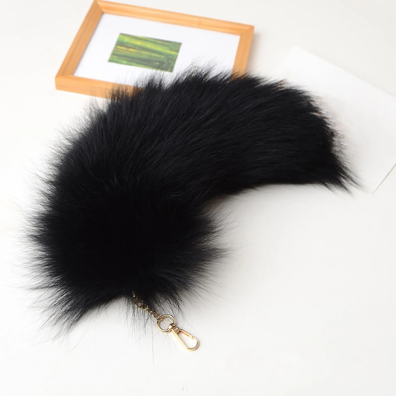 Lovely Plush-Fox Tail Bag Pendant Furry Racoon Tail Keyring Keychain Cute Pompoms Keyring Bag Decor Accessory Holiday Party Gift Qme H One Size