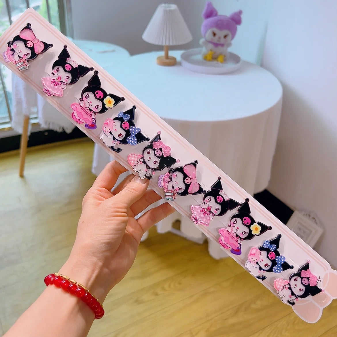 Clownee Headpiece Black Pink Hair Clip School Accessories Acrylic Qme 12