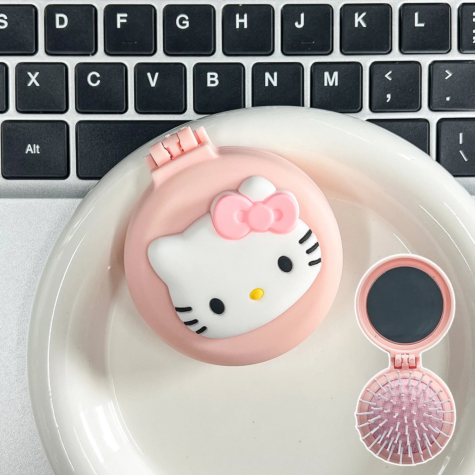 Hello Kitty Cute Cartoon Air-cushion Comb Portable Folding Hair Qme 1