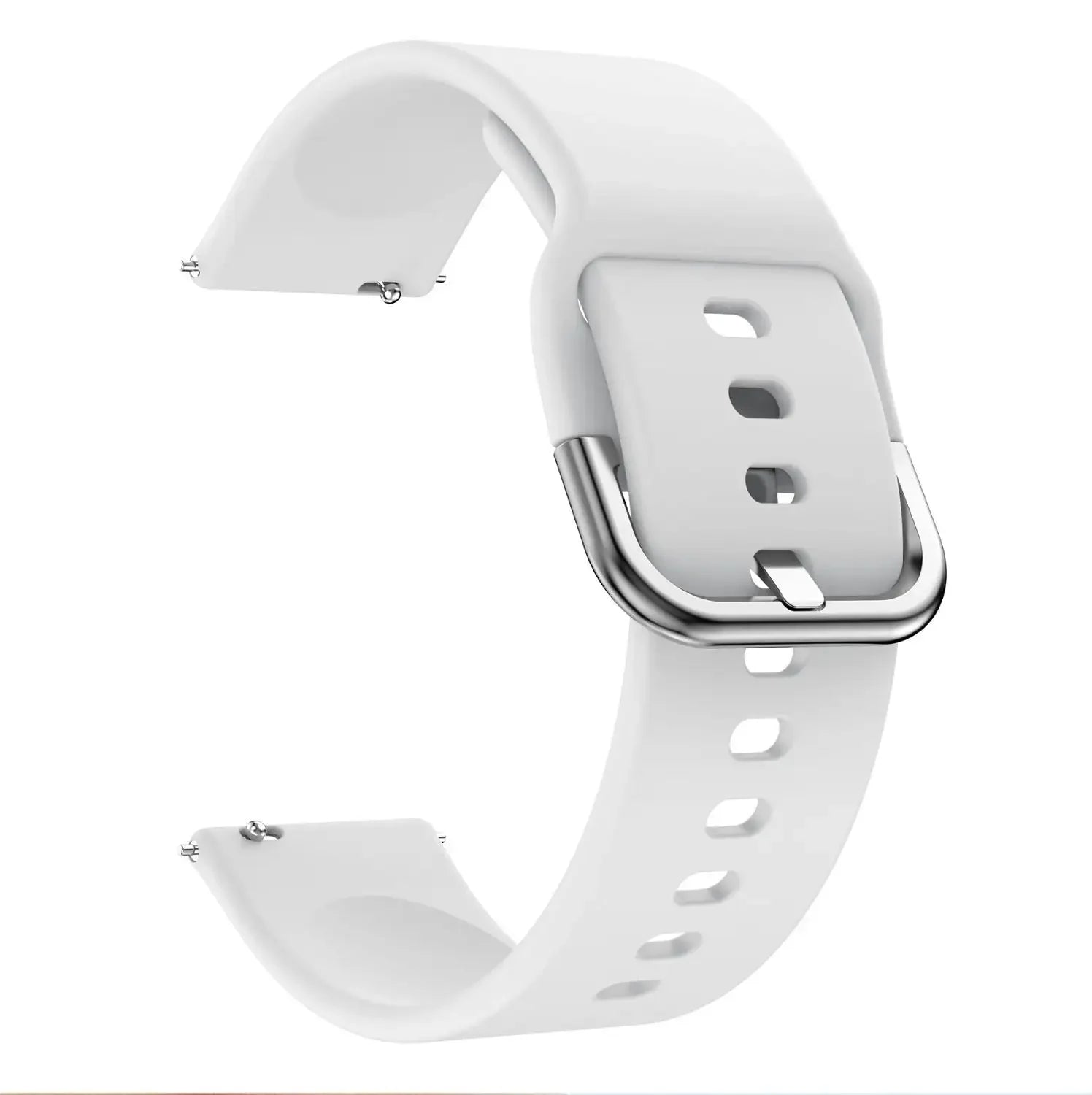 Watchband Silicone For Samsung Galaxy watch 3 45mm 41mm 42mm 46mm Strap Sport Smart Wristbands Bracelet 20mm 22mm Watchstrap Qme White 22mm width strap