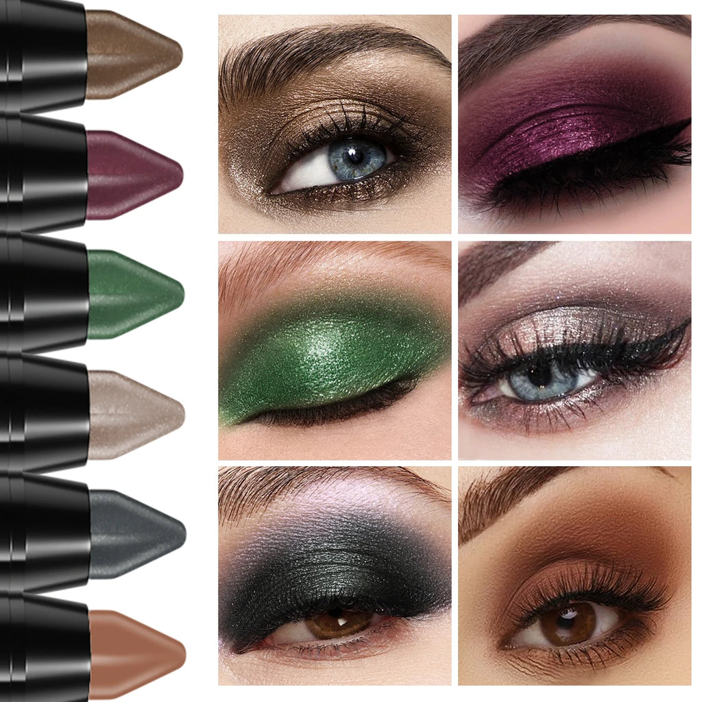Metallic Purple Green Blue Eyeshadow Pencil Glitter Silkworm Liner Qme 601