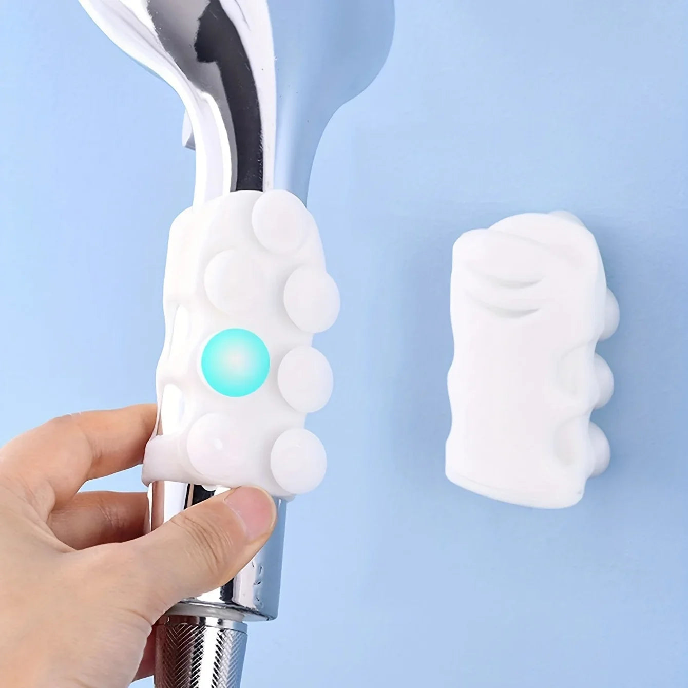 Powerful shower head stand- Durable, removable wall suction cup stand for handheld shower head, lightweight bathroom accessories Qme
