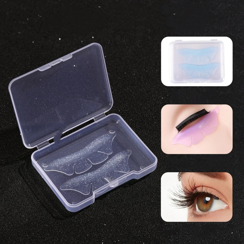2 Pair Silicone Glitter Butterfly Lash Lift Shield Eyelash Perm Pads Lash Lifting 3D Eyelash Curler Accessories Tool Qme