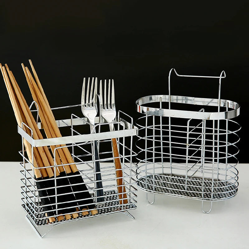 Suspension Household Stainless Steel Kitchen Cutlery Holder Drainer Qme