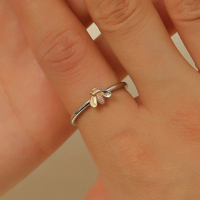 Luxury Honeybee Flower Bee Engagement Rings, Fine Jewelry Gift for Women Qme
