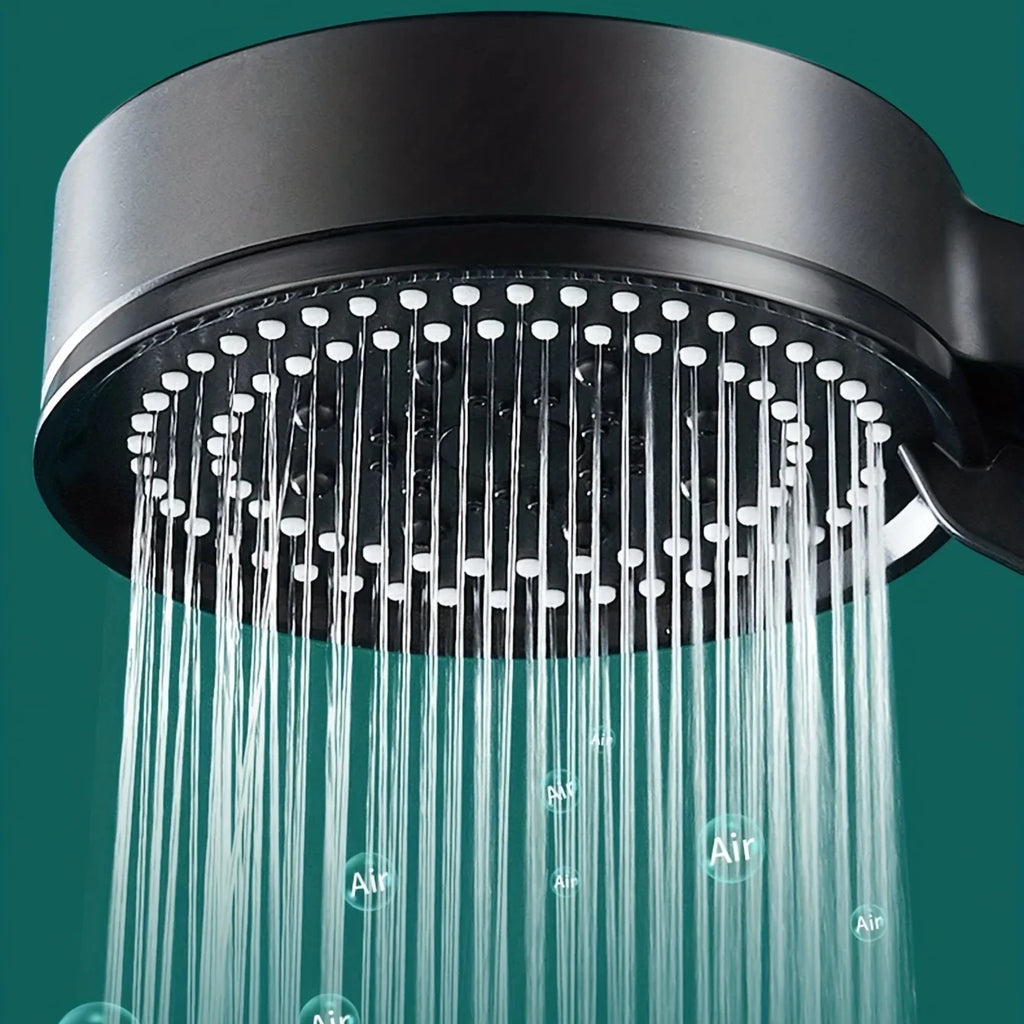 Five-speed shower head, pressure-enhanced shower spray head, household bathroom hot water shower unit, bathtub pressure-fed Qme