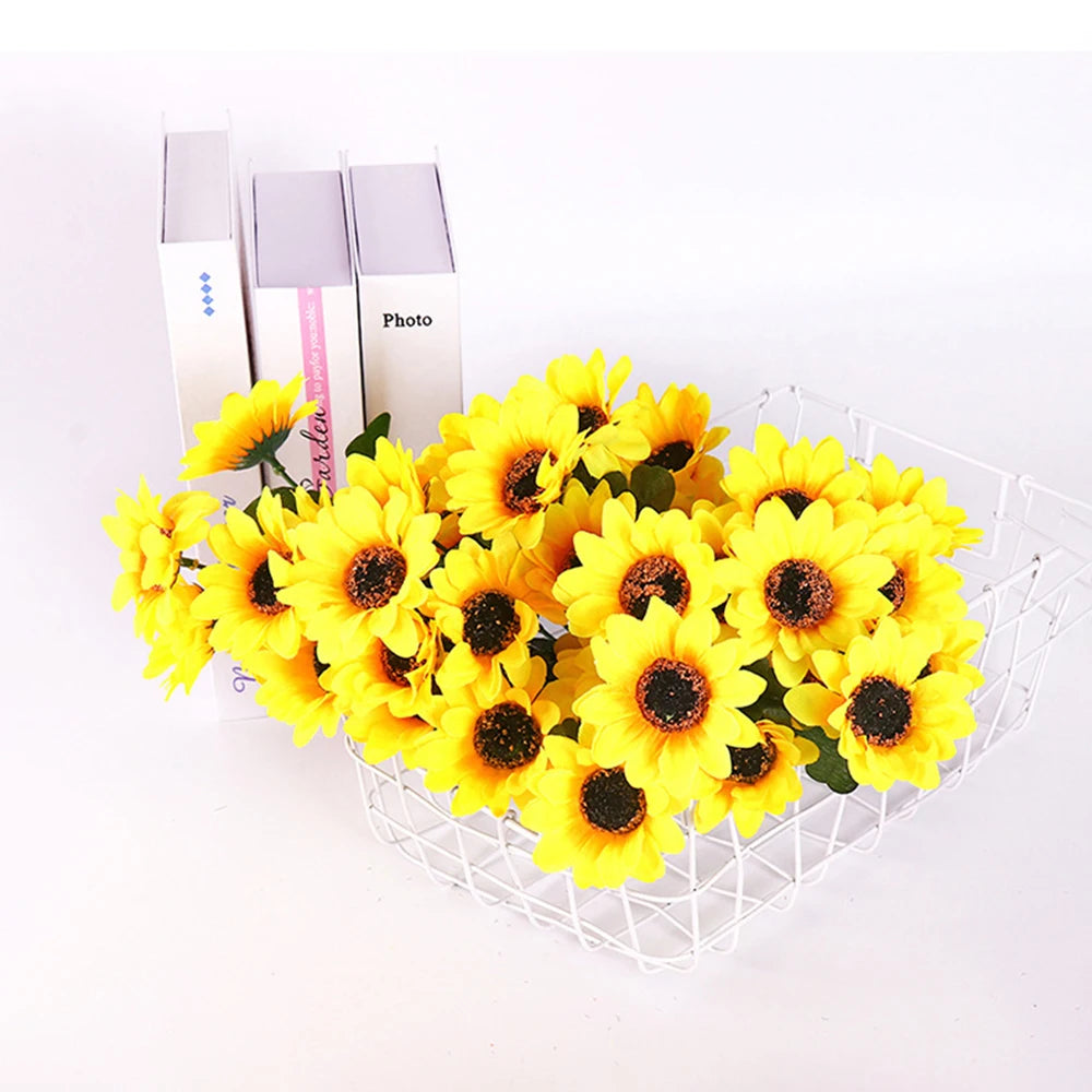 Sunflower 7-Head Artificial Sunflower Bouquet, Bouquet, Wedding Home Decoration And Artificial Flowers Qme