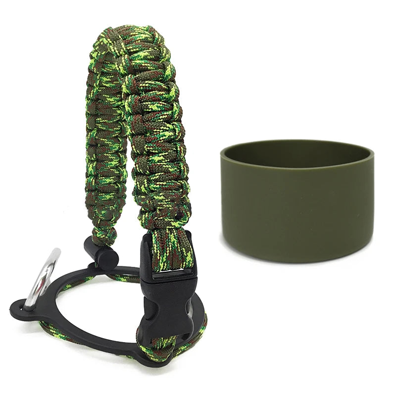 Silicone Non-slip Base Cover Paracord Hand-woven Water Cup Carrying Qme A24